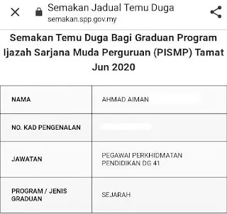 Semakan Temu duga SPP