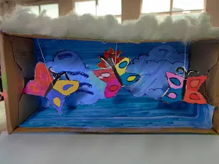 Diorama rama-rama di langit