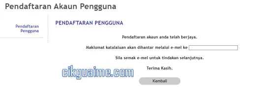 Pendaftaran berjaya