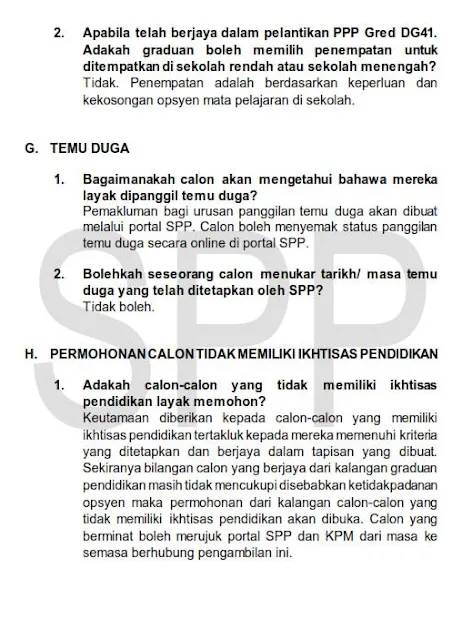 Pengambilan Pegawai Perkhidmatan Pendidikan Gred DG41 Tahun 2021