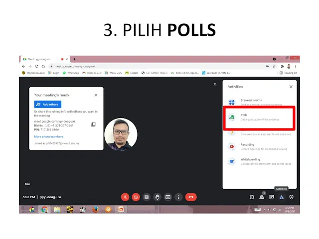 Cara Mudah Kumpul Kehadiran Murid Pelbagai Kelas Polls Google Meet