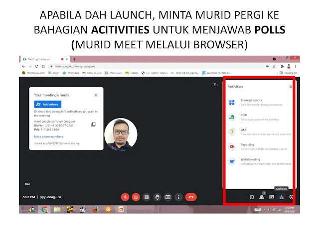 Cara Mudah Kumpul Kehadiran Murid Pelbagai Kelas Polls Google Meet