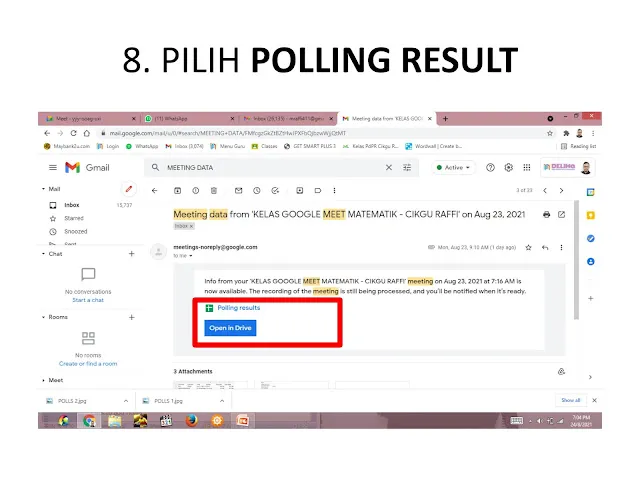 Cara Mudah Kumpul Kehadiran Murid Pelbagai Kelas Polls Google Meet