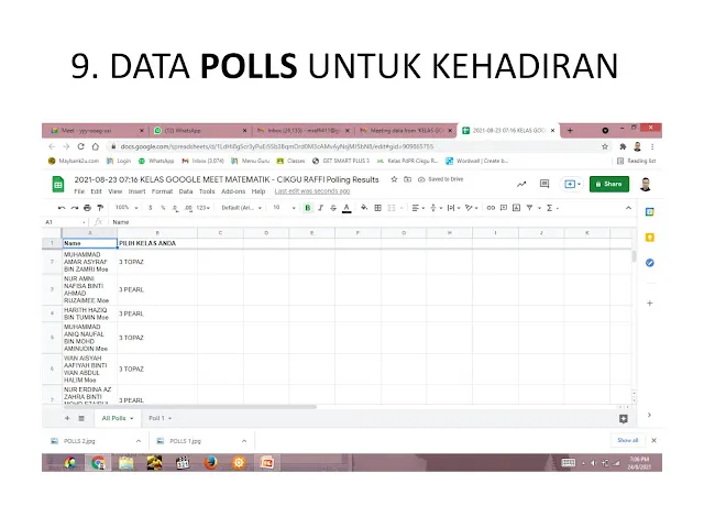 Cara Mudah Kumpul Kehadiran Murid Pelbagai Kelas Polls Google Meet