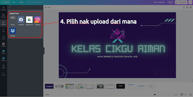 Masukkan Audio Yang Panjang Dalam Canva