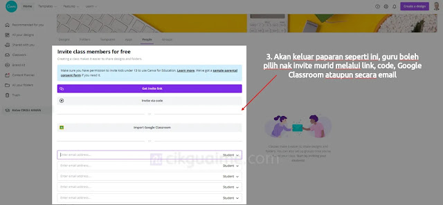 Cara Invite Murid Ke Canva For Education