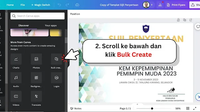 Cara Mudah Buat Banyak Sijil Guna Canva, Tak Perlu Excel!