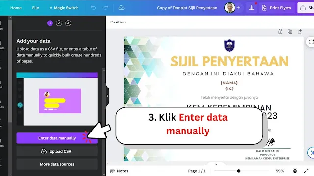 Cara Mudah Buat Banyak Sijil Guna Canva, Tak Perlu Excel!
